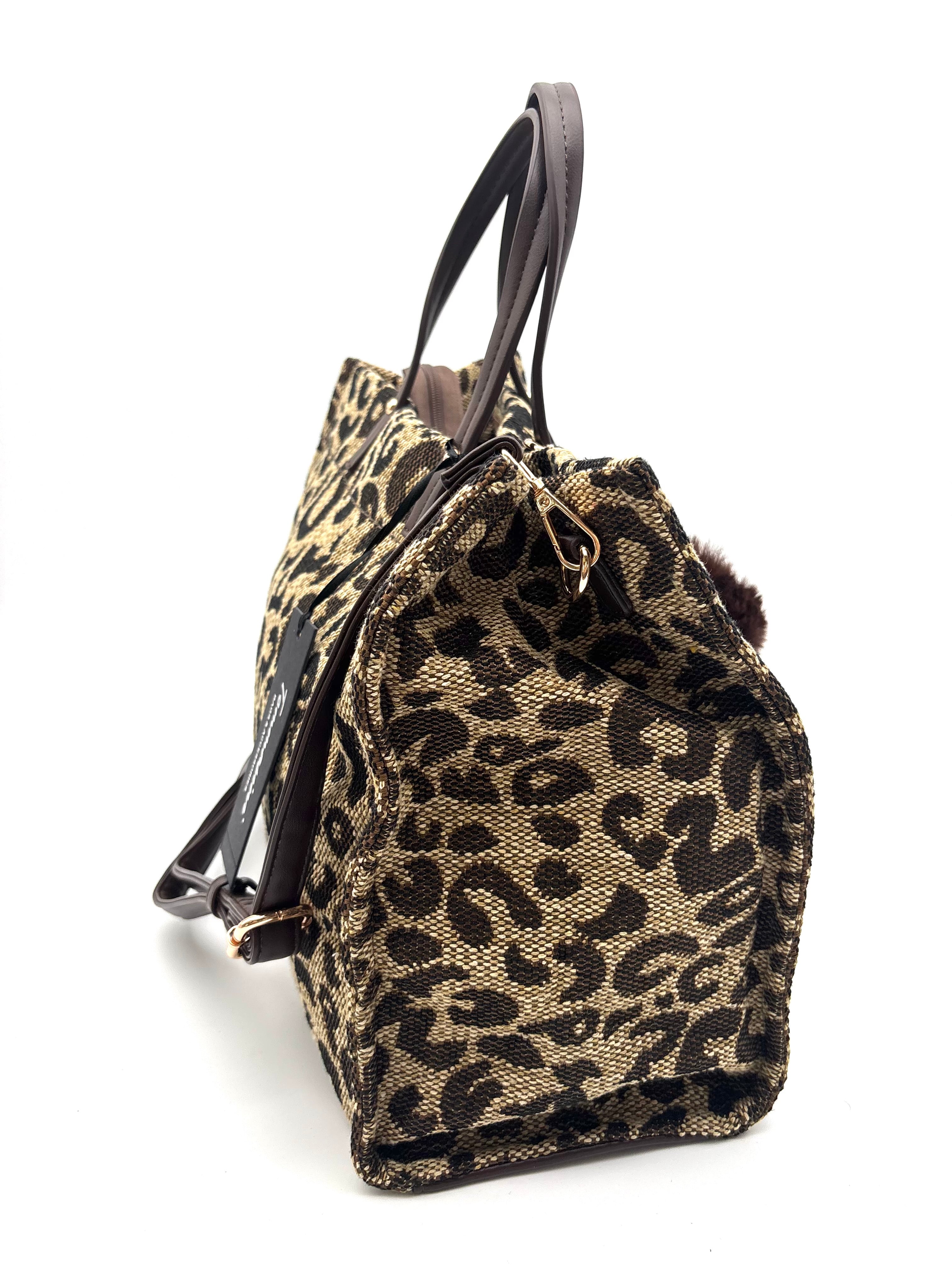 BORSA SQUADRATA leopardata