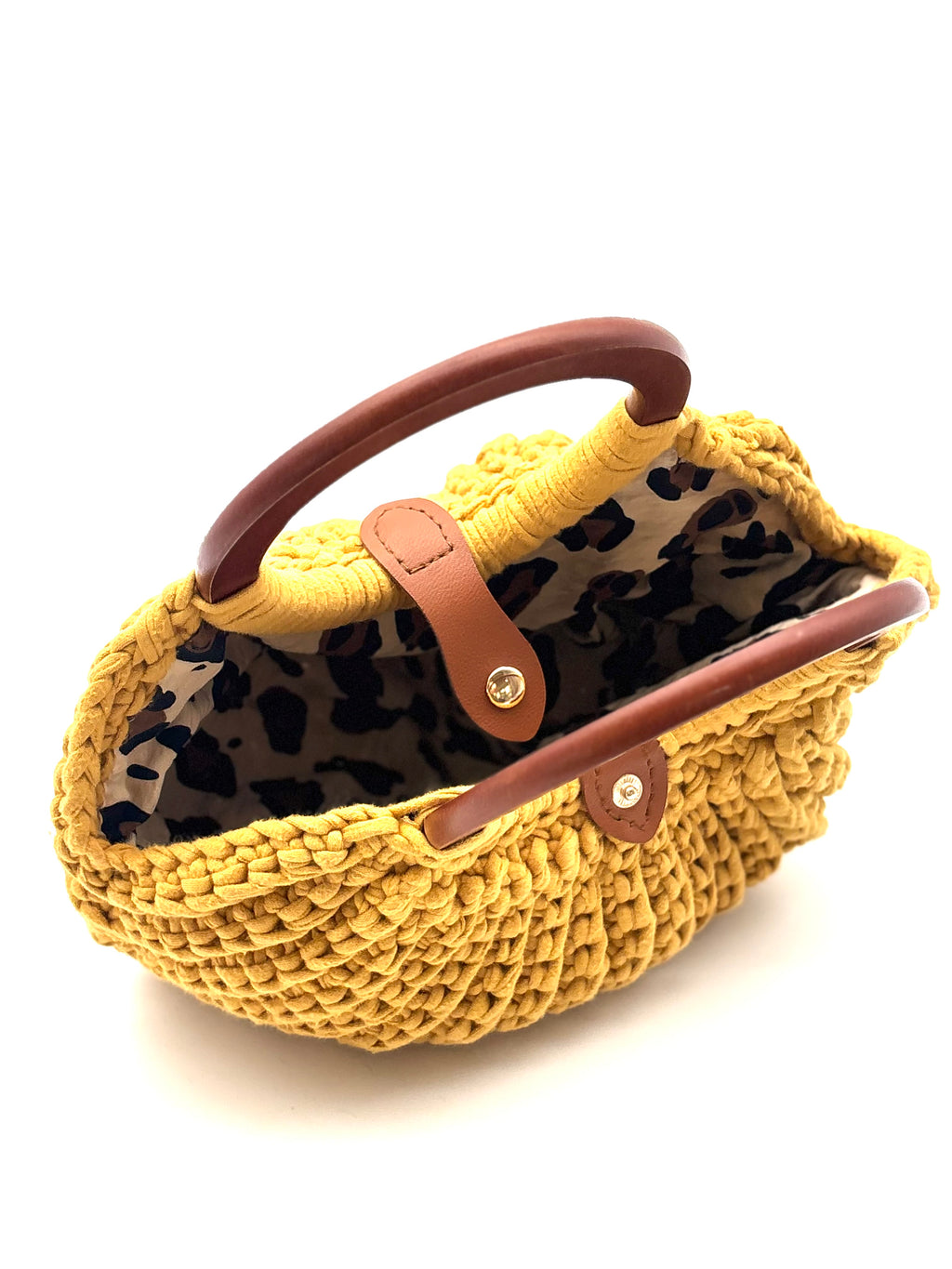 Borsa conchiglia con manici in legno