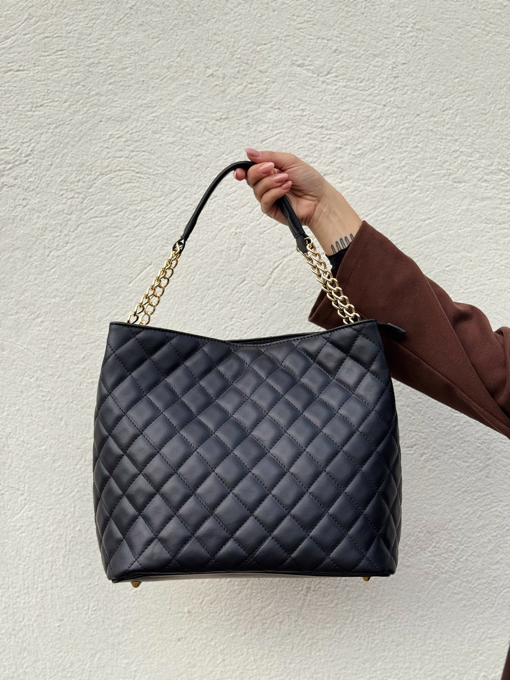 Borsa a spalla trapuntata Maxi