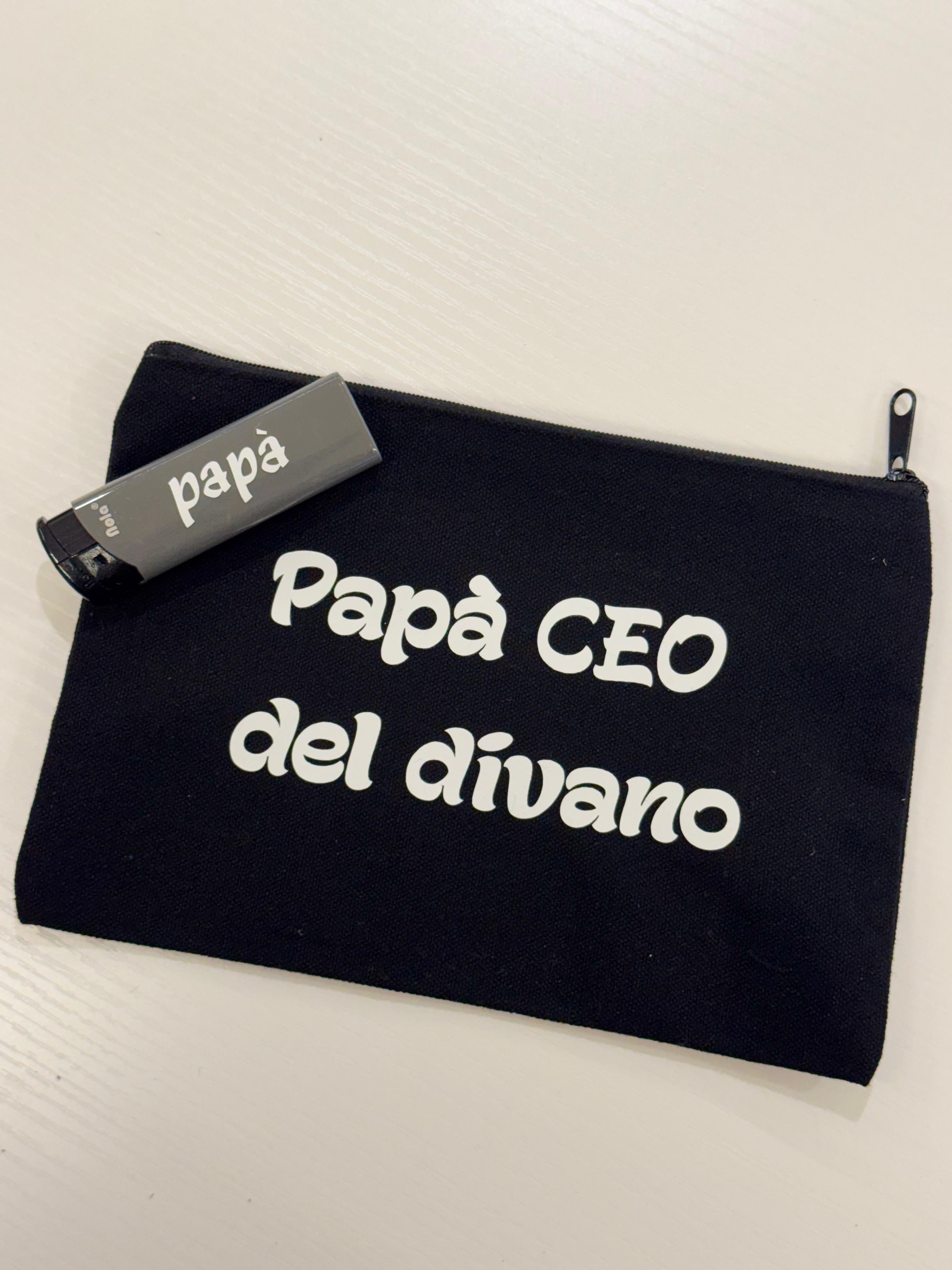 Pochette nera personalizzata+ accendino