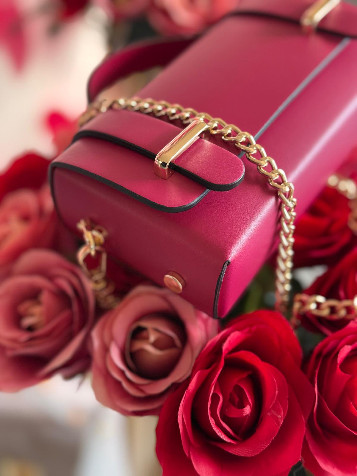 Borsa Baguette vinaccia vera pelle