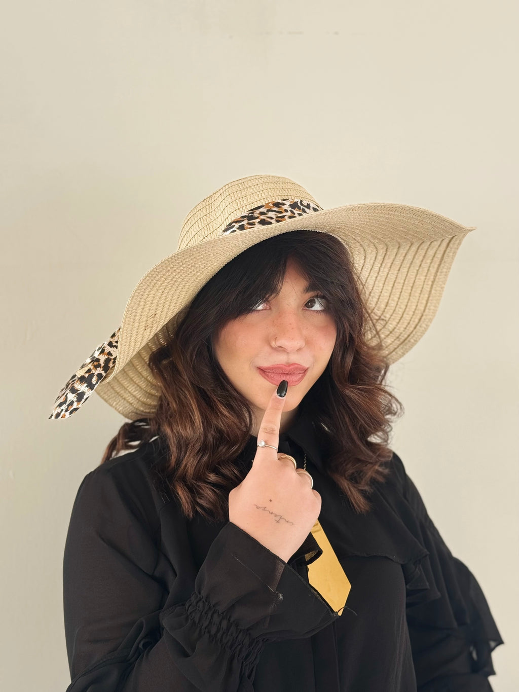 Cappello banda larga leopardato