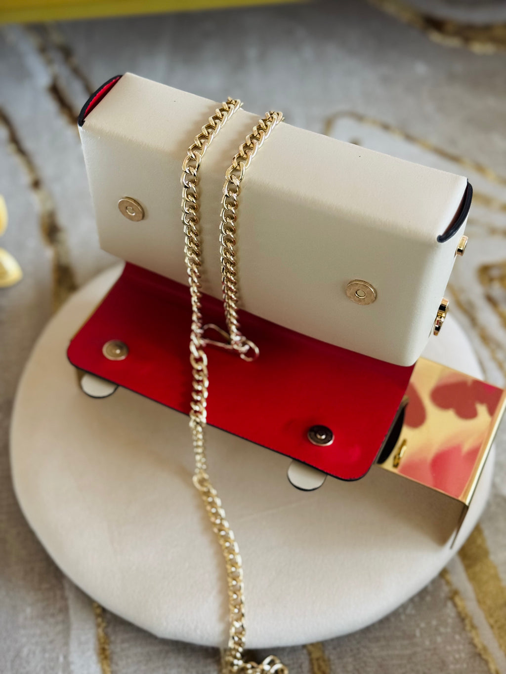 Borsa Baguette beige in vera pelle