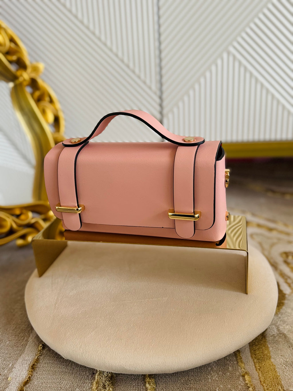 Borsa Baguette cipria vera pelle