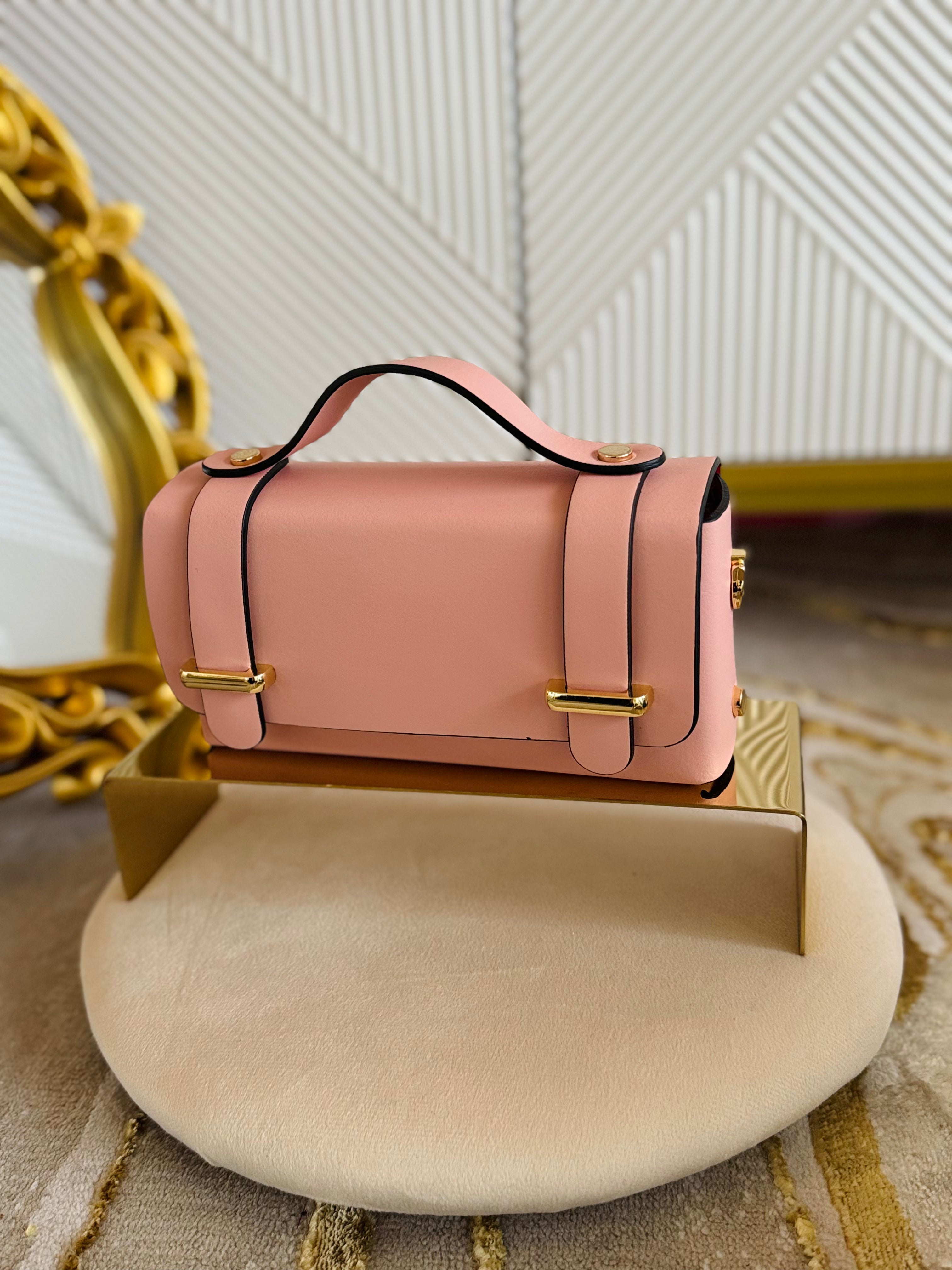 Borsa Baguette cipria vera pelle