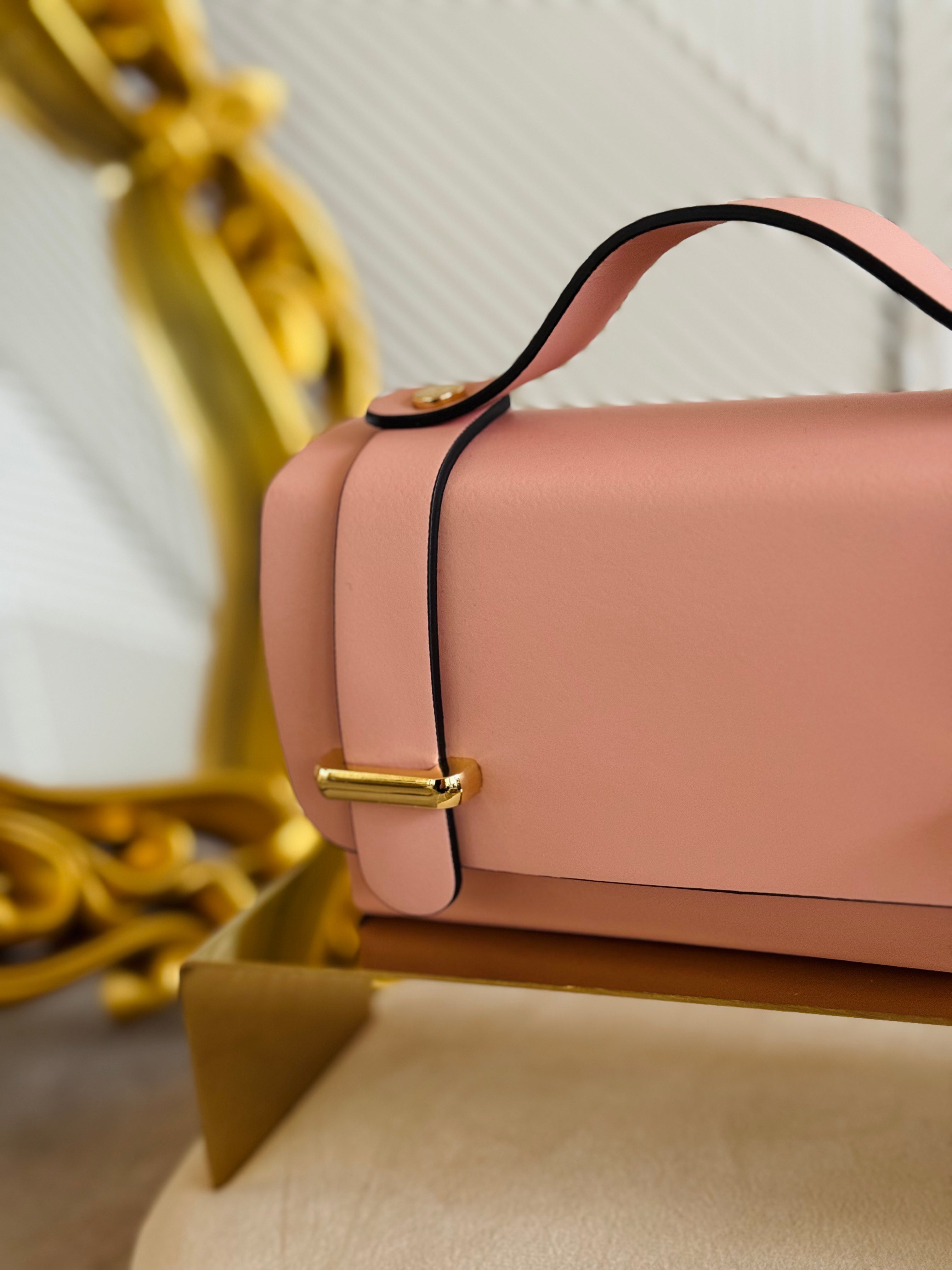 Borsa Baguette cipria vera pelle