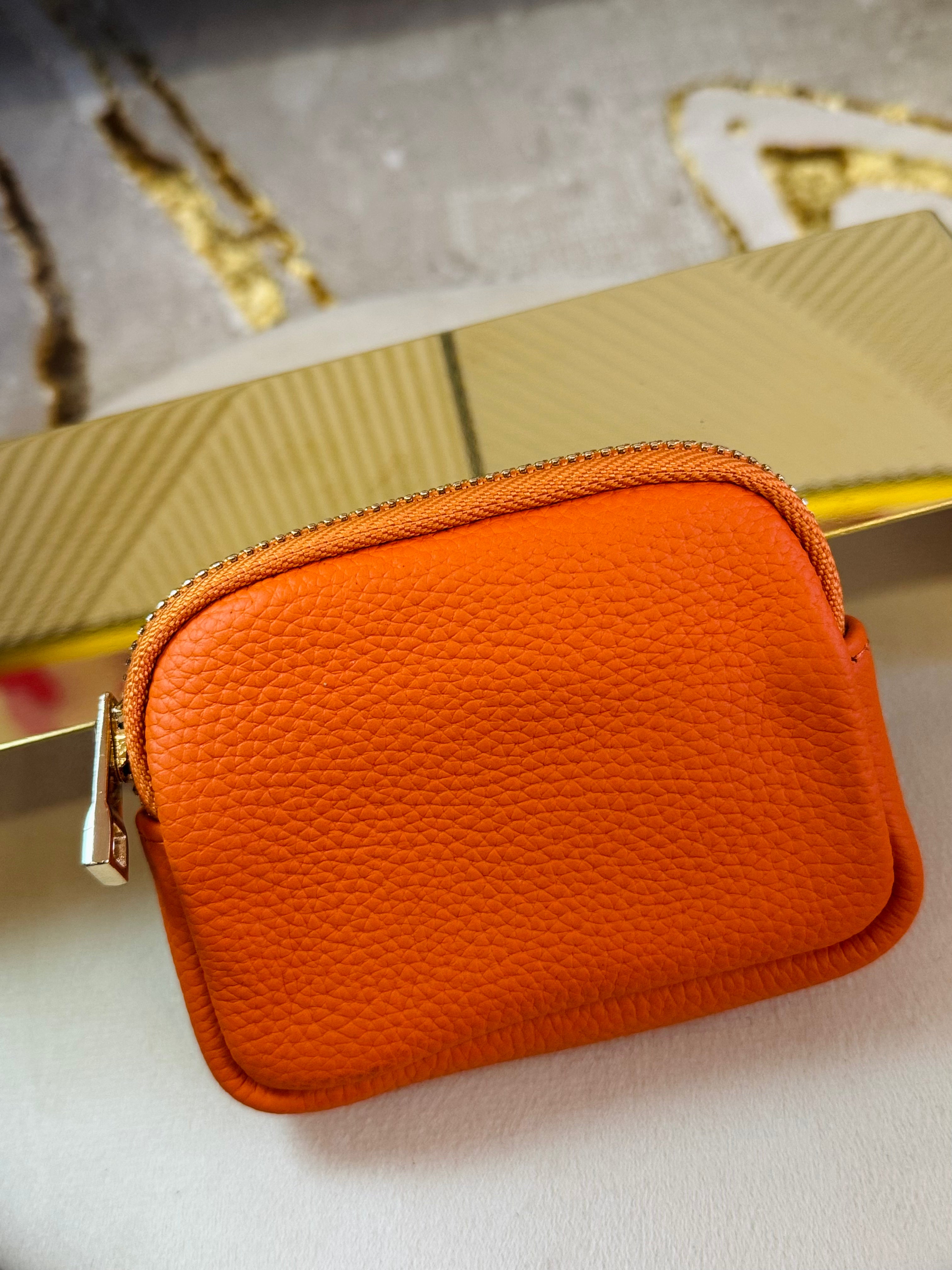 Porta carta/monete in vera pelle