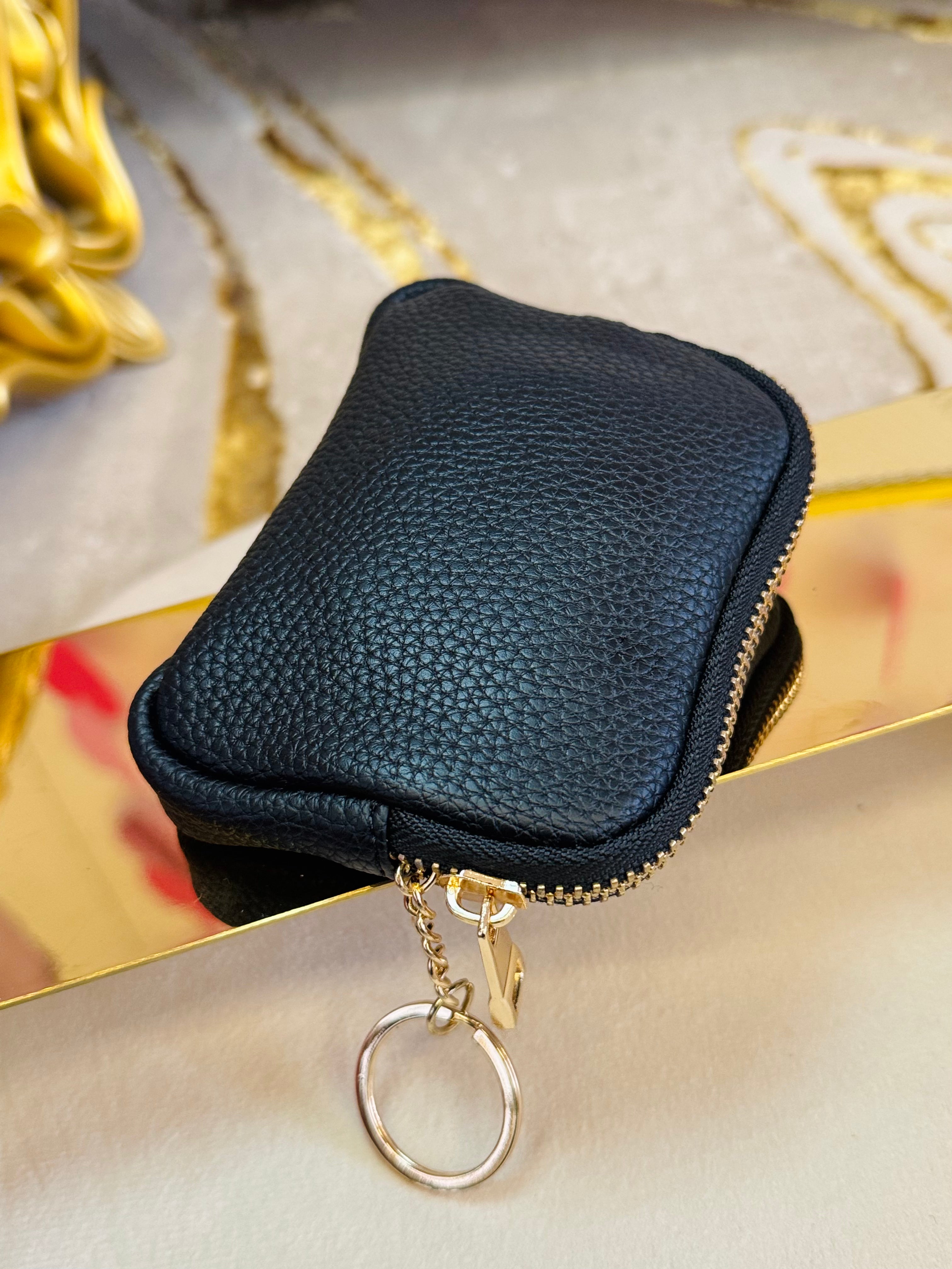 Porta carte/monete in vera pelle