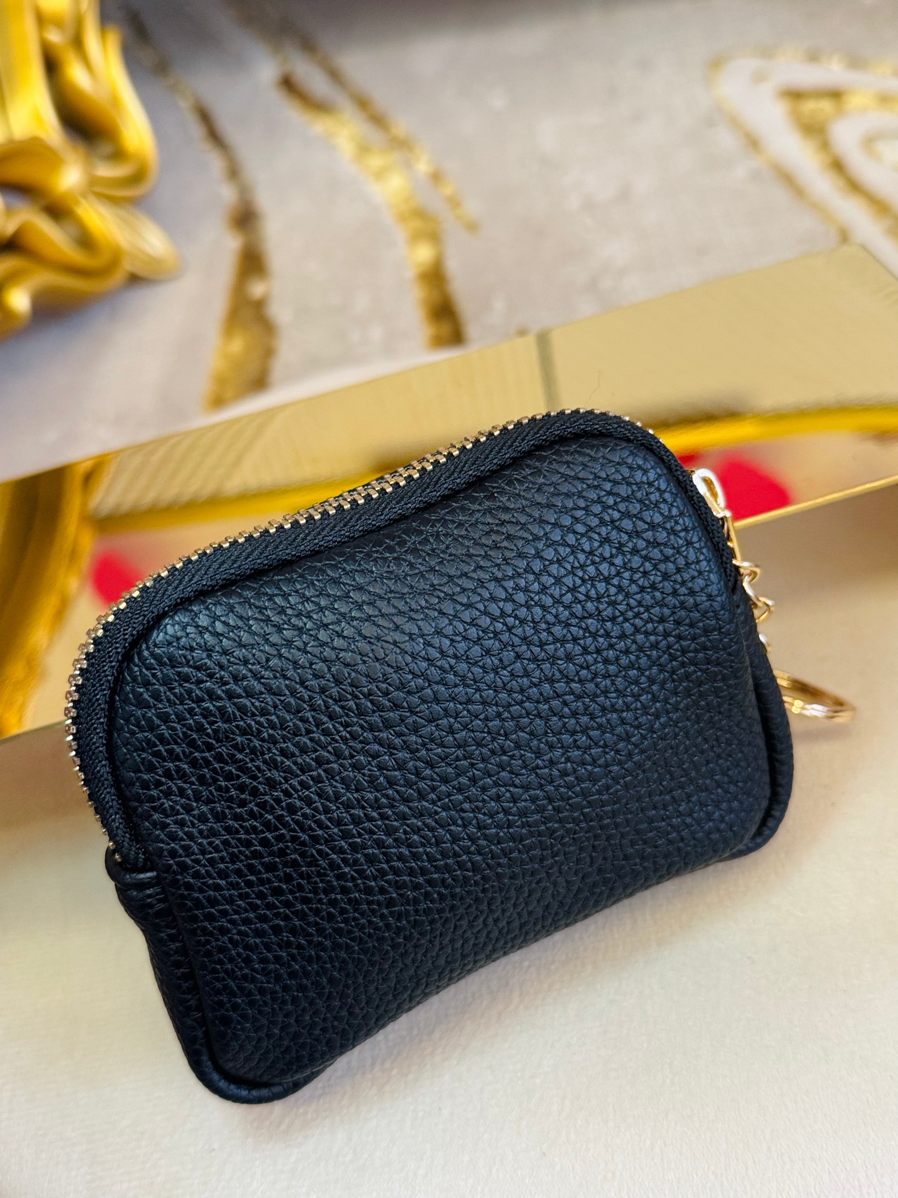 Porta carte/monete in vera pelle