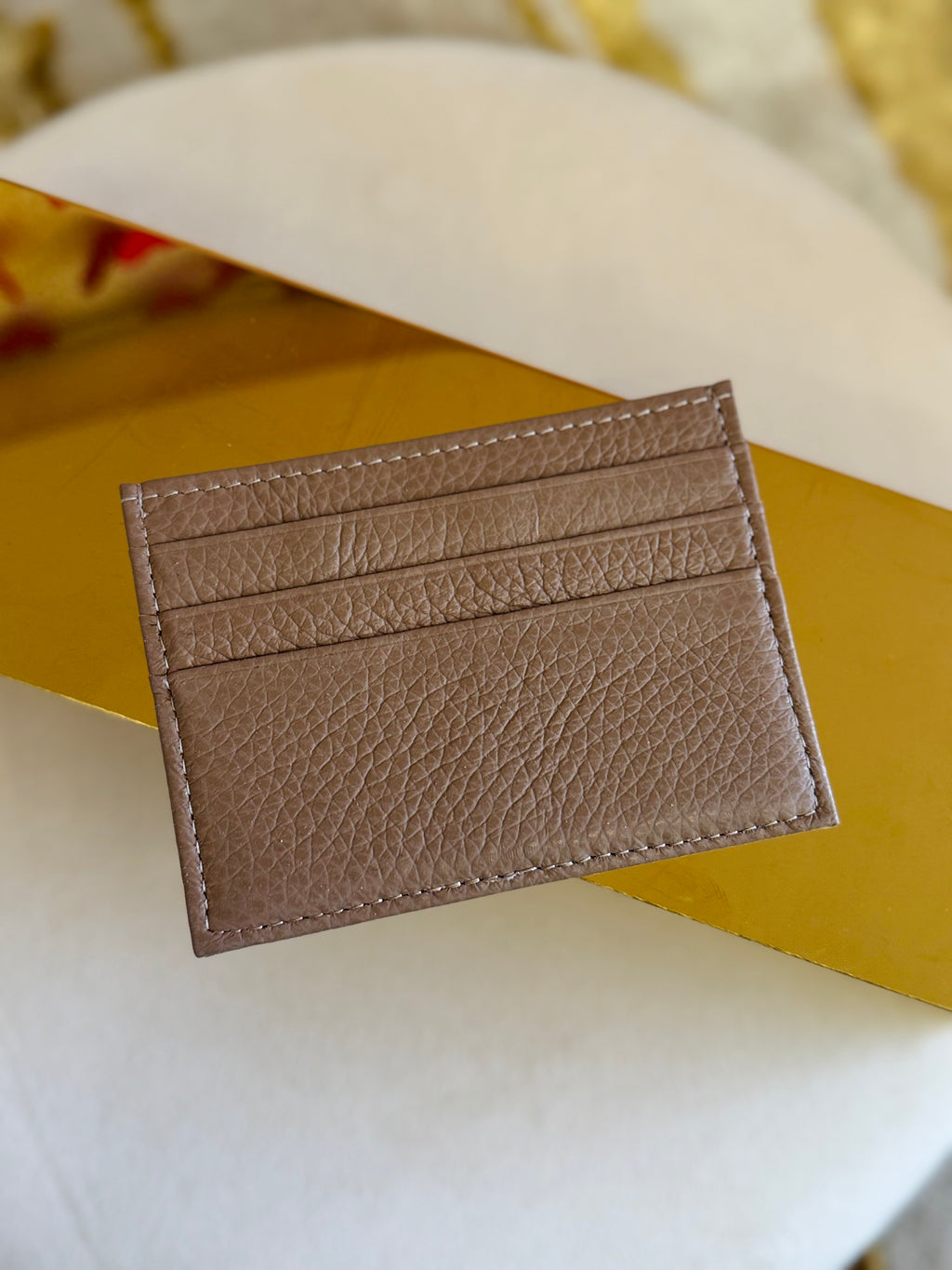 Porta carte in vera pelle khaki