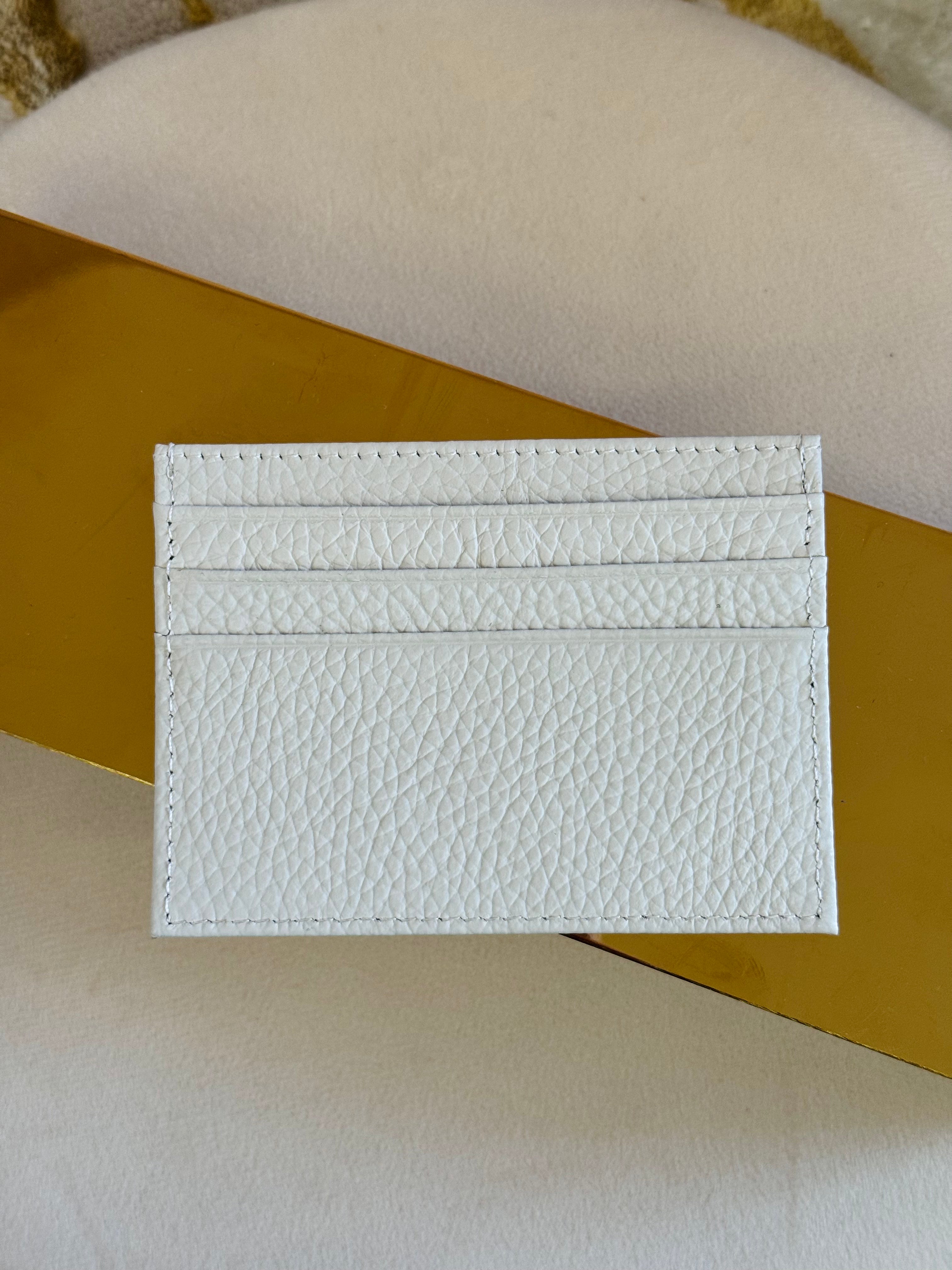 Porta carte in vera pelle bianco