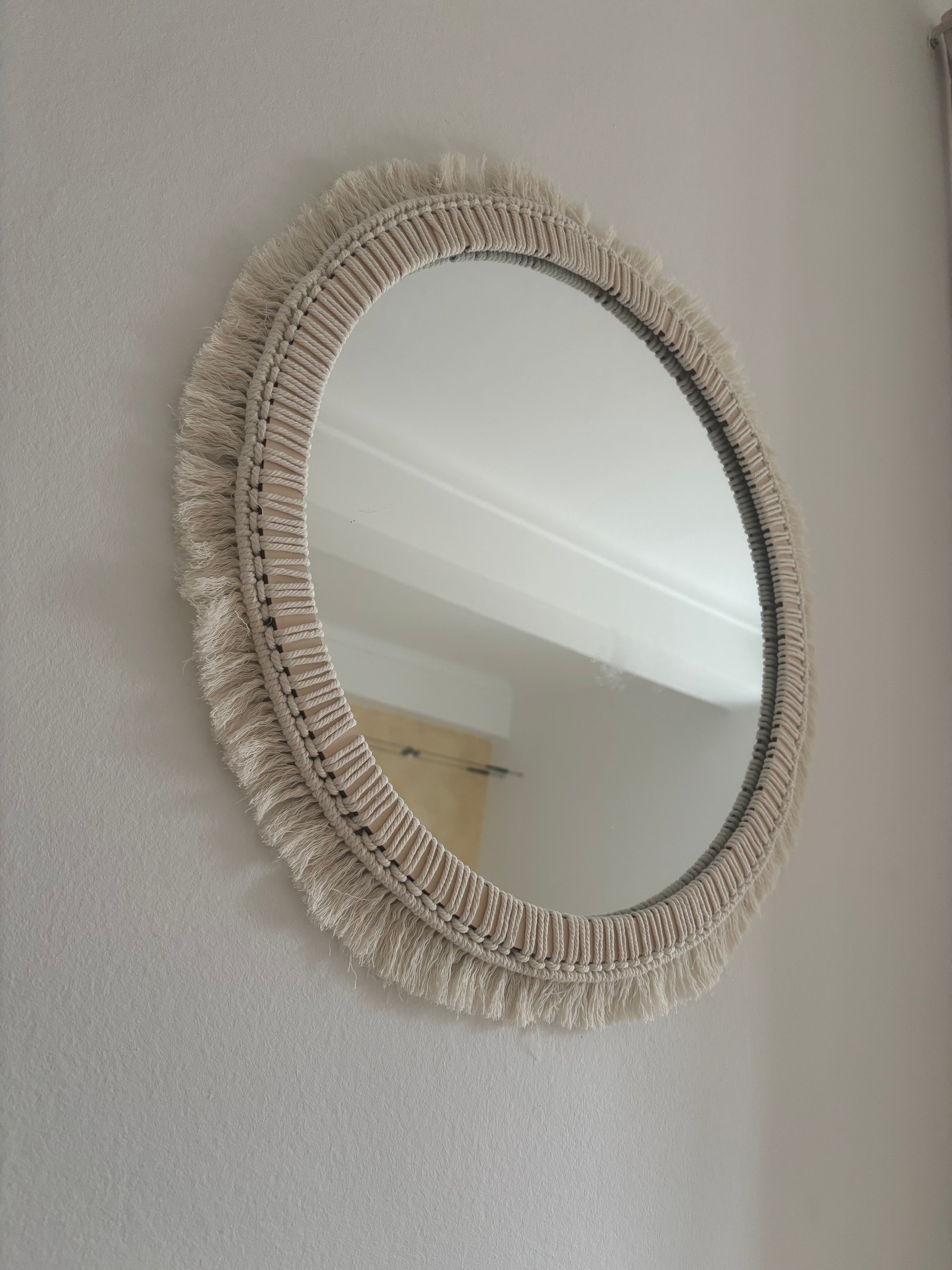 Specchio macramè lavorazione semplice
